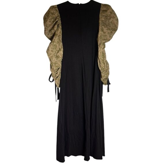 Tuckernuck HYACINTH HOUSE Black Juliet Maxi Dress with Green Printed Sleeves XS - Picture 5 of 7